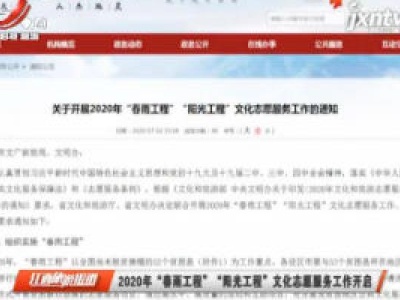 2020年“春雨工程”“阳光工程” 文化志愿服务工作开启