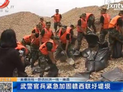 【直播连线·防汛抗洪一线】南昌：武警官兵紧急加固赣西联圩堤坝