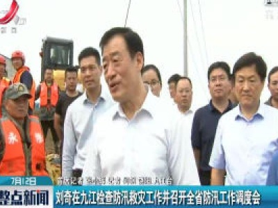 刘奇在九江检查防汛救灾工作并召开全省防汛工作调度会