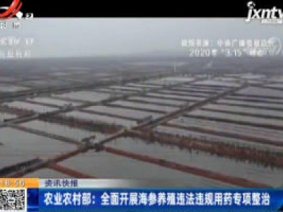农业农村部：全面开展海参养殖违法违规用药专项整治