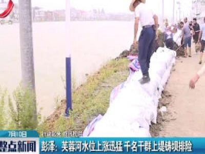 【行动起来 防汛抗洪】彭泽：芙蓉河水位上涨迅猛 千名干群上堤铸坝排险