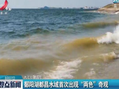 九江：鄱阳湖都昌水域首次出现“两色”奇观