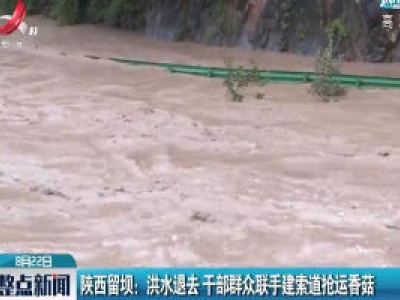 陕西留坝：洪水退去 干部群众联手建索道抢运香菇
