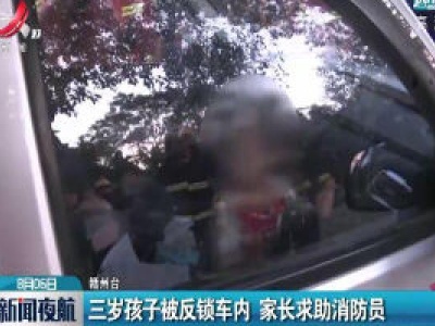 赣州：三岁宝宝被反锁车内 家长求助消防员