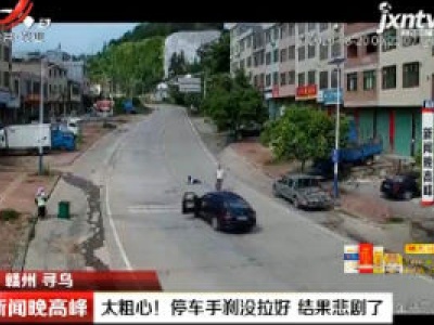 赣州寻乌：太粗心！ 停车手刹没拉好 结果悲剧了
