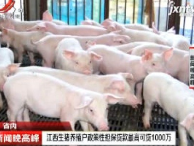 江西生猪养殖户政策性担保贷款最高可贷1000万