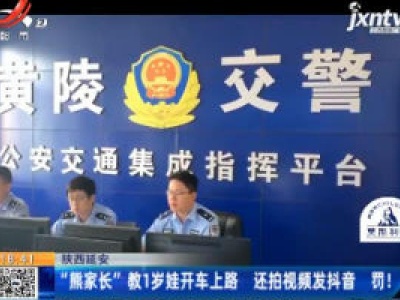 陕西延安：“熊家长”教1岁娃开车上路 还拍视频发抖音 罚！