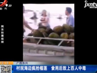 广西东兴：村民海边疯抢榴莲 食用后致上百人中毒