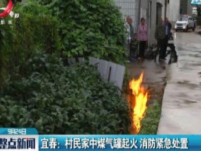 宜春：村民家中煤气罐起火 消防紧急处置