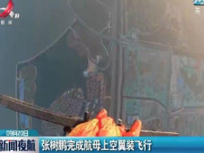 天津：张树鹏完成航母上空翼装飞行