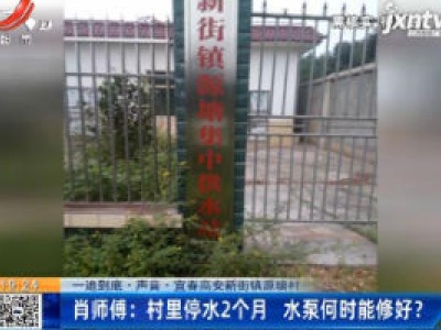 【一追到底·声音·宜春高安新街镇源塘村】肖师傅：村里停水2个月 水泵何时能修好？