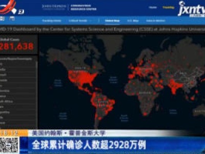美国约翰斯·霍普金斯大学：全球累计确诊人数超2928万例