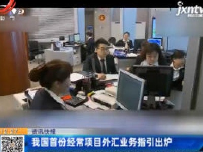 我国首份经常项目外汇业务指引出炉