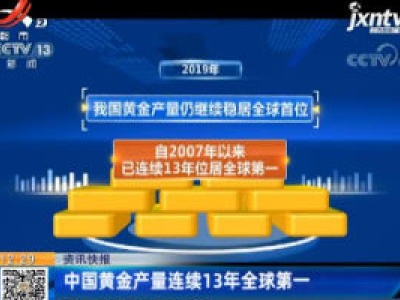 中国黄金产量连续13年全球第一