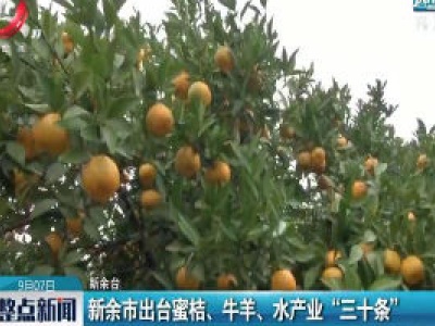 新余市出台蜜桔、牛羊、水产业“三十条”