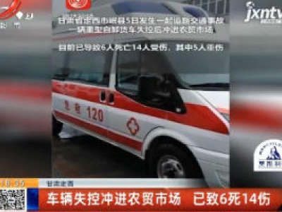 甘肃定西：车辆失控冲进农贸市场 已致6死14伤