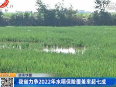 江西省力争2022年水稻保险覆盖率超七成