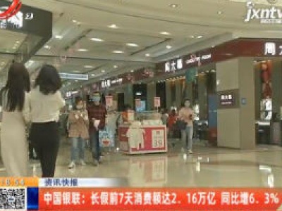 中国银联：长假前7天消费额达2.16万亿 同比增6.3%