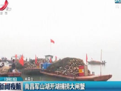 南昌军山湖开湖捕捞大闸蟹