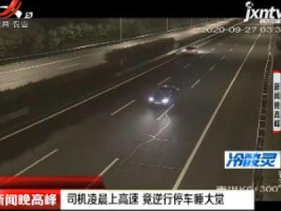 青岛：司机凌晨上高速 竟逆行停车睡大觉
