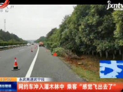 永武高速武宁段：网约车冲入灌木林中 乘客“感觉飞出去了”