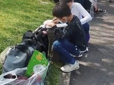 江西一小学生蹲西湖边写作业，理由亮了！