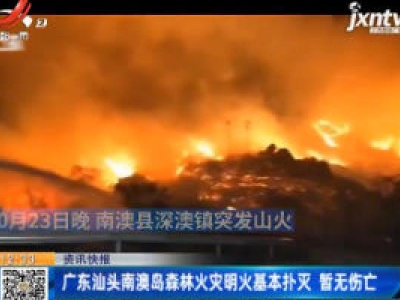 广东汕头南澳岛森林火灾明火基本扑灭 暂无伤亡