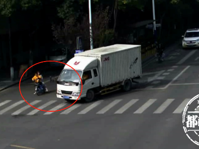 共享电动车撞向货车，骑车的是赣州龙南的12岁女孩