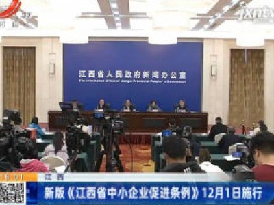 江西：新版《江西省中小企业促进条例》12月1日施行