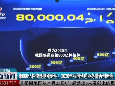 第800亿件快递刚刚诞生！2020年我国快递业务量再创新高