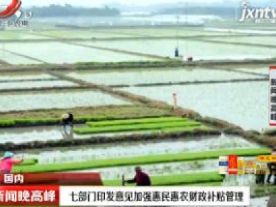 七部门印发意见加强惠民惠农财政补贴管理