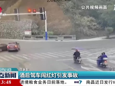 萍乡：酒后驾车闯红灯引发事故