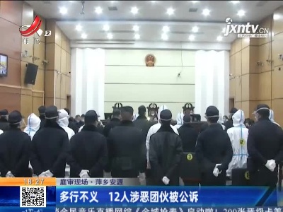 【庭审现场】萍乡安源：多行不义 12人涉恶团伙被公诉