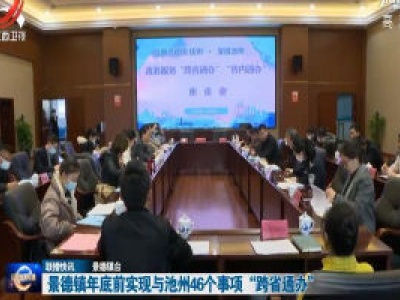 景德镇年底前实现与池州46个事项“跨省通办”