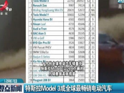 特斯拉Model 3成全球最畅销电动汽车