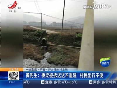 【一追到底·声音·萍乡湘东排上镇】黄先生：桥梁被拆迟迟不重建 村民出行不便