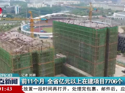 2020年前11个月 江西省亿元以上在建项目7706个