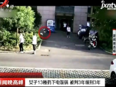 安徽：女子13楼扔下电饭锅 被判3年缓刑3年