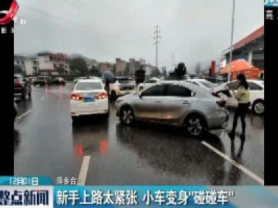 萍乡：新手上路太紧张 小车变身“碰碰车”