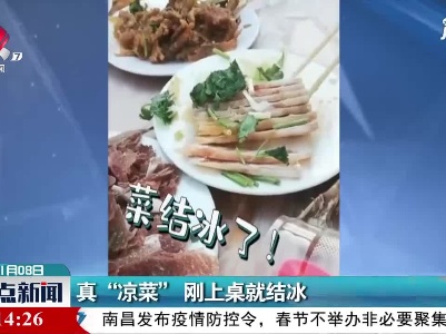 河南商丘：真“凉菜” 刚上桌就结冰