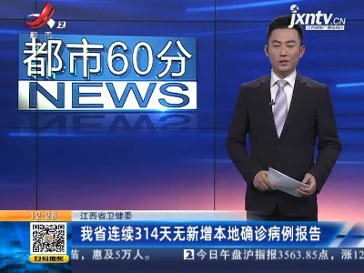 江西省卫健委：我省连续314天无新增本地确诊病例报告