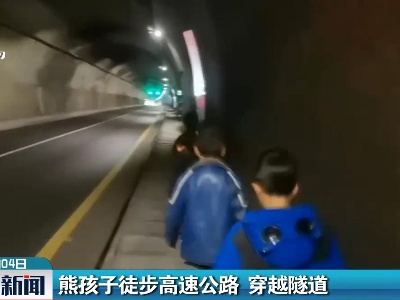 泉南：熊孩子徒步高速公路 穿越隧道