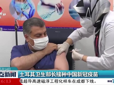 土耳其卫生部长接种中国新冠疫苗