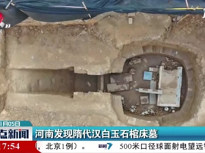 河南发现隋代汉白玉石棺床墓