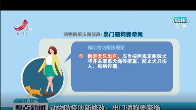 动物防疫法新修改：出门遛狗要牵绳