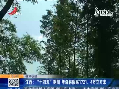 江西：“十四五”期间 年森林限采1721.4万立方米