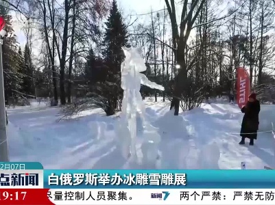 白俄罗斯举办冰雕雪雕展