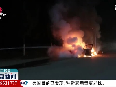 共青城：车辆行驶中自燃 春节走亲访友要谨慎