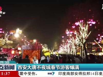 西安大唐不夜城春节游客爆满
