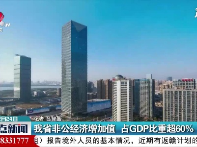 江西省非公经济增加值 占GDP比重超60%